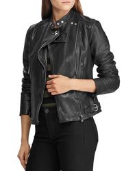 polo ralph lauren leather jacket womens