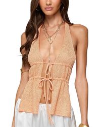 Edikted - Sequin Knit Split Front Backless Top - Lyst