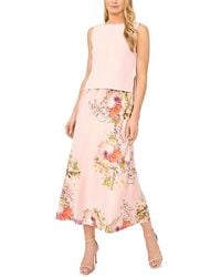 Ted Baker - Midori Sleeveless Boat Neck Printed Twofer Dress & Sweater - Lyst