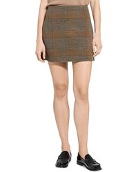 Theory - Wool & Cashmere Plaid Mini Skirt - Lyst