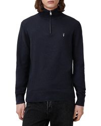 AllSaints - Kilburn Wool & Nylon Regular Fit Quarter Zip Sweater - Lyst