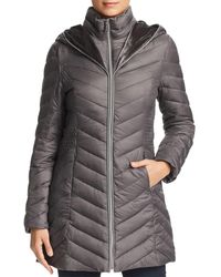 Laundry by Shelli Segal Velvet Lined Puffer Coat - Grey