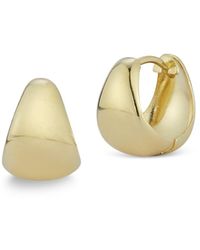 Bloomingdale's Polished Huggie Hoop Earrings In 14k Yellow Gold - Metallic