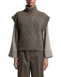 Peserico - Micro Sequin Rib Knit Turtleneck Sweater - Lyst