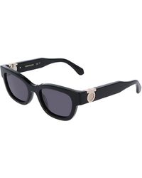 Ferragamo - Gancini Hinge Rectangular Sunglasses, 52Mm - Lyst