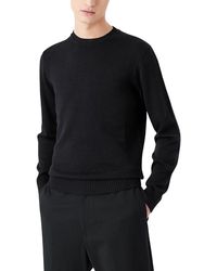Emporio Armani - Virgin Wool Long Sleeve Crewneck Sweater - Lyst
