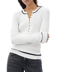 Rag & Bone - Kassy Rib Henley Tee - Lyst