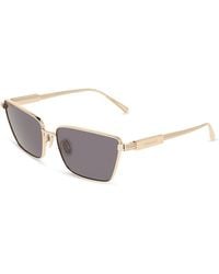 Ferragamo - Metal Angled Rectangular Sunglasses, 59Mm - Lyst