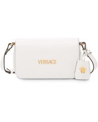 Versace - Tag Mini Leather Shoulder Bag - Lyst