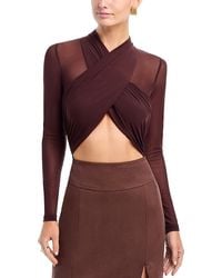 Bardot - Aliyah Wrap Long Sleeve Bodysuit - Lyst