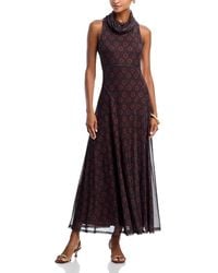 Aqua - X Angelica Hicks Turtleneck Mesh Maxi Dress - Lyst