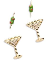 BaubleBar - Pimento Memento Pave & Martini Stud Earrings, Set Of 2 - Lyst