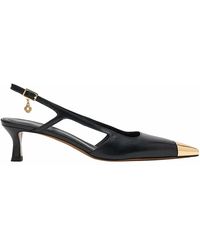Maje - Fayna Toe Cap Leather Slingback Pumps - Lyst
