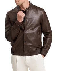 Ted Baker - Leeams Leather Classic Bomber Jacket - Lyst