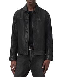 AllSaints - Nates Leather Jacket - Lyst