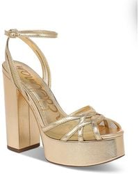 Sam Edelman - Sandy Block Heel Platform Sandals - Lyst