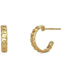 Moon & Meadow 14k Yellow Gold Chain Link Small Hoop Earrings - Metallic