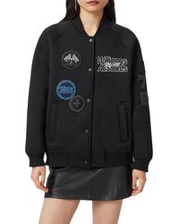 AllSaints - Nico Cotton Blend Bomber Jacket - Lyst