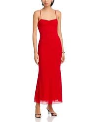 Aqua - Solid Mesh Maxi Dress - Lyst