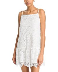 Aqua - Lace Drop Waist Mini Dress - Lyst