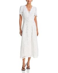 Aqua Lace Flounce Sleeveless Dress in Pink | Lyst