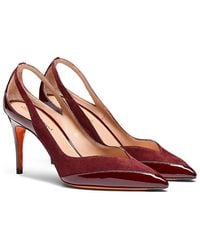 Santoni - Patent Leather And Suede High-Heel Pumps - Lyst