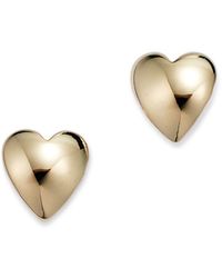 Bloomingdale's Small Curved Heart Stud Earrings In 14k Yellow Gold - Metallic