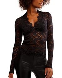 Free People - All Day Lace Long Sleeve Top - Lyst
