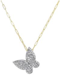 Phillips House - Rhodium & 14K Diamond Medium Butterfly Necklace, 16-18 - Lyst