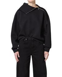 Agolde - The Coyle Zip Shoulder Neoprene Sweatshirt - Lyst