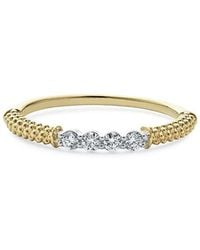Lagos - 18K & Signature Caviar Diamond Stacking Ring - Lyst