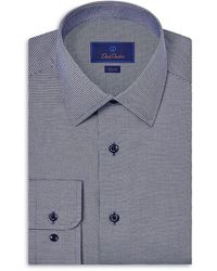 David Donahue - Slim Fit Printed Stretch Twill Dress Shirt - Lyst