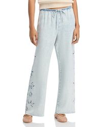 Bella Dahl - Linen Side Embroidered Beach Pants - Lyst