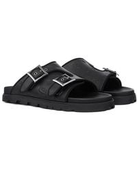 MCM - Embossed Monogram Leather Sandals - Lyst