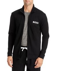 BOSS - Ease Cotton Logo Print Full Zip Jacket Regular Fit - Lyst