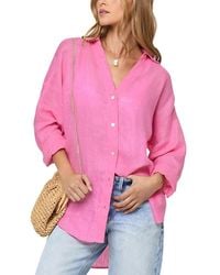 LSPACE - L*Space Rio Button Front Linen Cover Up Tunic - Lyst