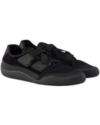 Prada - Speedrock Leather And Mesh Fabric Sneakers - Lyst