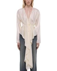 Helmut Lang - Silk Draped Scarf Top - Lyst