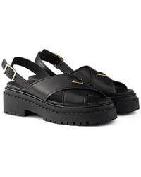 Prada - Leather Sandals - Lyst