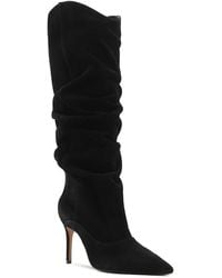 SCHUTZ SHOES - Maryana Up Slouch Nubuck Leather Tall Boots - Lyst
