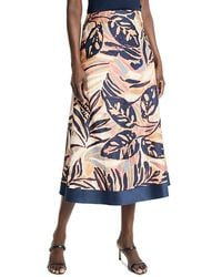 NIC+ZOE - Terracotta Garden Midi Skirt - Lyst