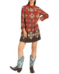 La DoubleJ - Short Artemis Dress Nucleus Placee Rust - Lyst
