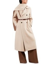 Reiss - Indira Long Scarf Blindseam Coat - Lyst
