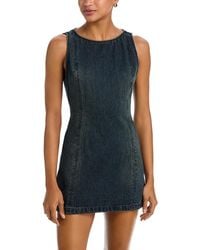 Free People - Atlas Denim Mini Dress - Lyst