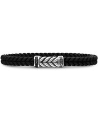David Yurman - Chevron Rubber Bracelet With Pave Diamonds - Lyst