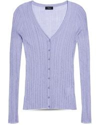 Theory - Novel Rib V Neck Cardigan - Lyst