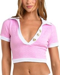 L'Agence - Anastasia Colorblocked Polo Rash Guard - Lyst