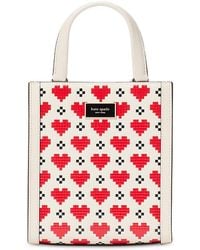 Kate Spade - Manhattan Pixel Hearts Embossed Saffiano Leather Mini Tote - Lyst