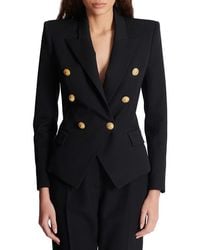 Balmain - Grain De Poudre 6-Button Fitted Jacket - Lyst