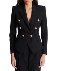 Balmain - Grain De Poudre 6-Button Fitted Jacket - Lyst